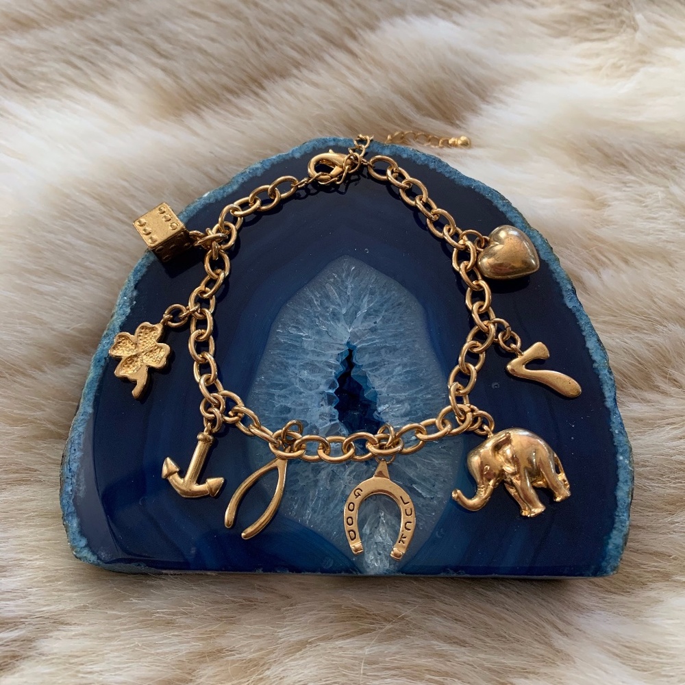 Gold lucky charm bracelet